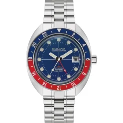 01 Bulova Oceanographer GMT 96B405 Pepsi Bezel Watch
