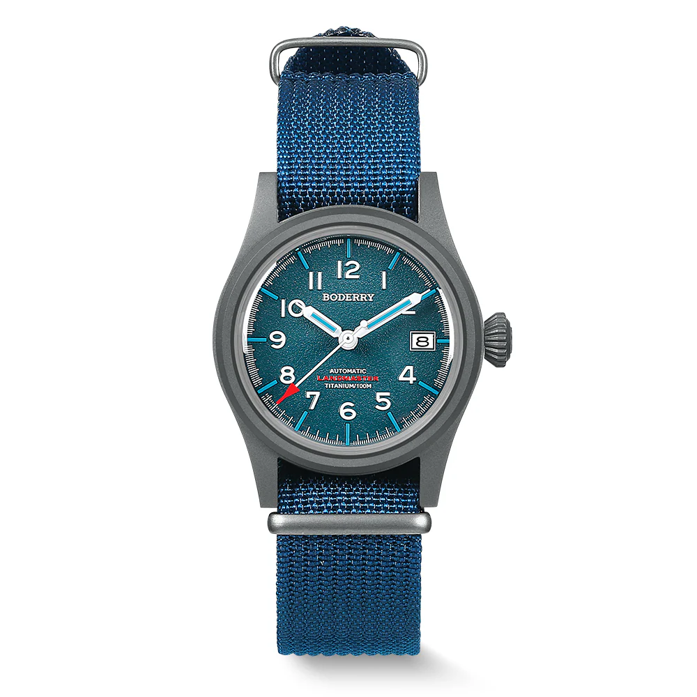 Boderry Landmaster 100M Titanium Field Watch Blue