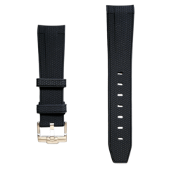 0061 Textured Black SwatchxOmega Curved End Premium Strap 20mm