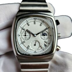 Ciloa 501 Classic Retro White Dial Stainless Steel Chronograph Watch (Brew Homeage)