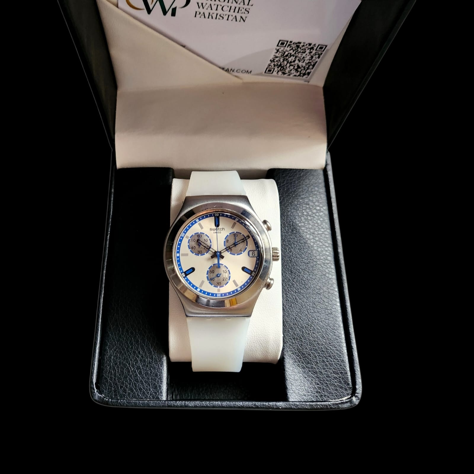 005 Swatch Dial with blue Outline Silver Sub-Dials Watch - Image 3