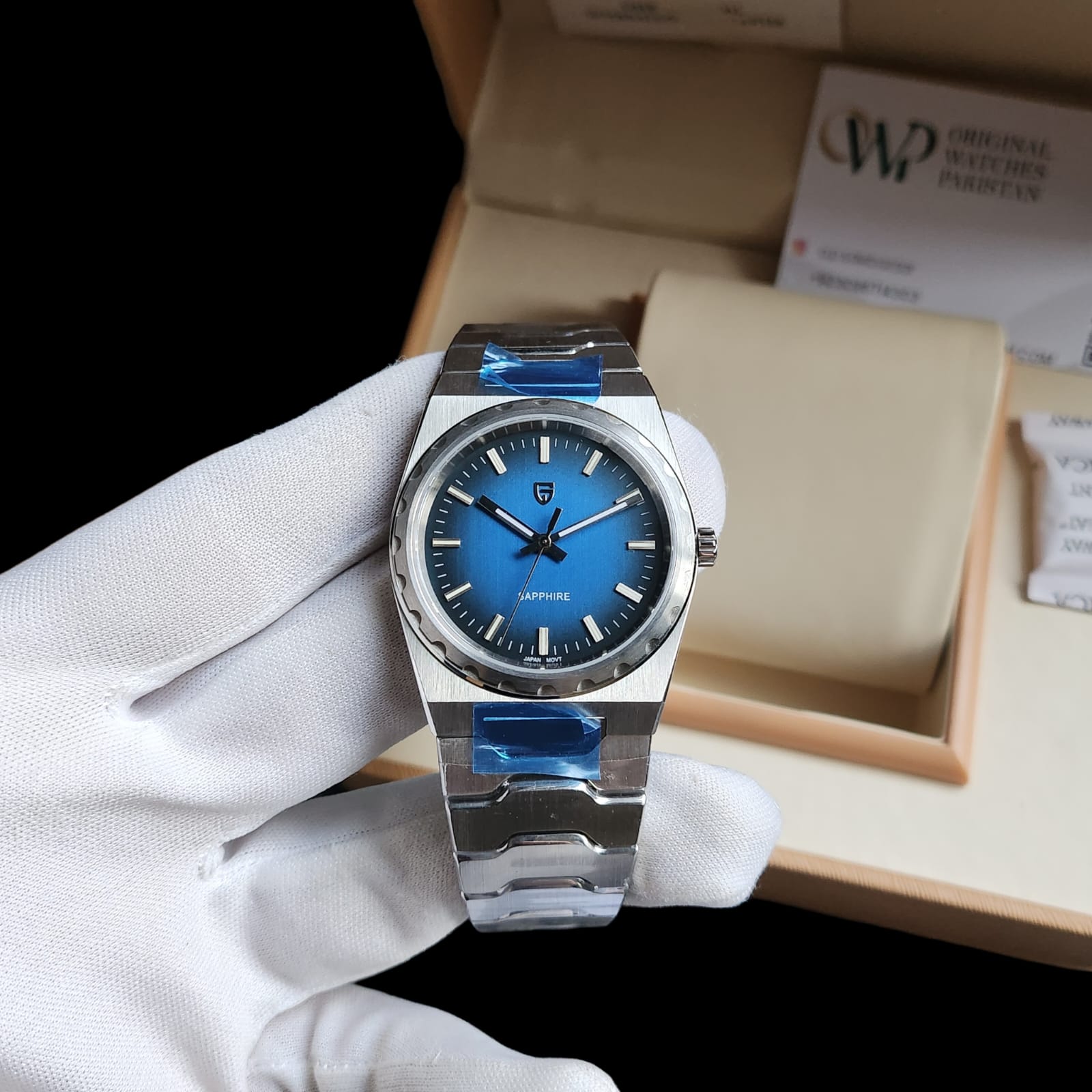 001 Pagani Design PD YS-020 Ultra Thin Classic Seiko VH-31 Silver Blue Dial - Image 2