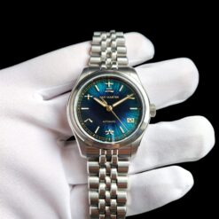 0001 San Martin SN0144 Jianzhan Dial MIYOTA 90S5 Gradient Cyan Dial Watch
