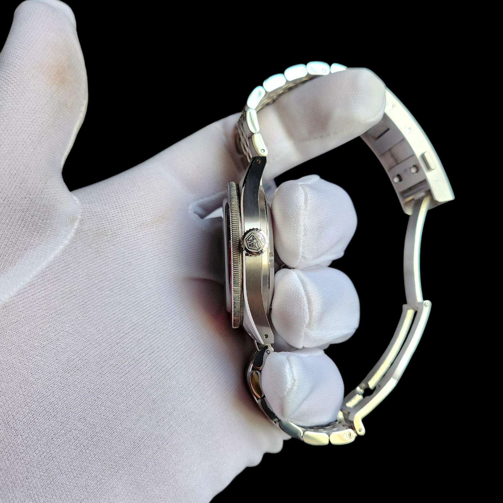 0004 San Martin SN0116-G-V6 GMT NH-34 39.5mm Blue Dial Watch Slightly Used - Image 7