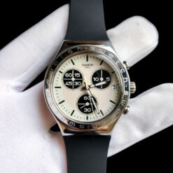 005 Swatch 42mm Men's Irony Chronograph Beige Dial Watch