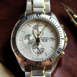 Citizen Chronograph WR100 AN3464-55A Watch Slightly Used Original Box