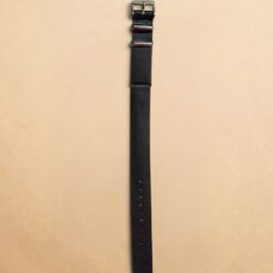 005 Black Premium Leather Nato Strap 18mm