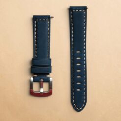 006 Top Grain Premium Hand Stitched Suede Deep Navy Blue Quick Release 20mm