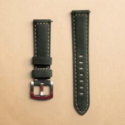007 Top Grain Premium Hand Stitched Suede Pine Green Quick Release 20mm