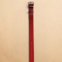 005 Red Premium Leather Nato Strap 18mm