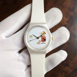 001 Swatch How Majestic (GZ711) 34mm With Queen Elizabeth II With Her Corgi Dial
