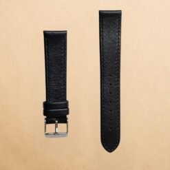 Black Genuine Leather 18mm Strap