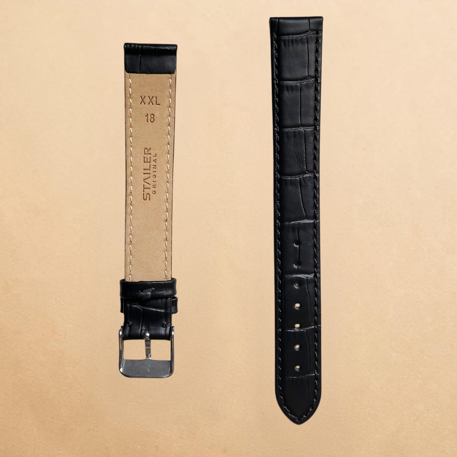 005 18mm Stailer XXL Size Genuine Leather Strap - Image 2