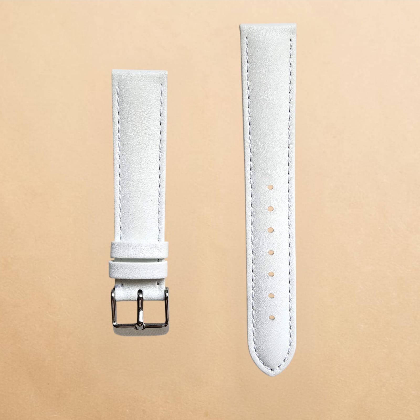 005 Stailer White Original Genuine Leather 18mm Strap