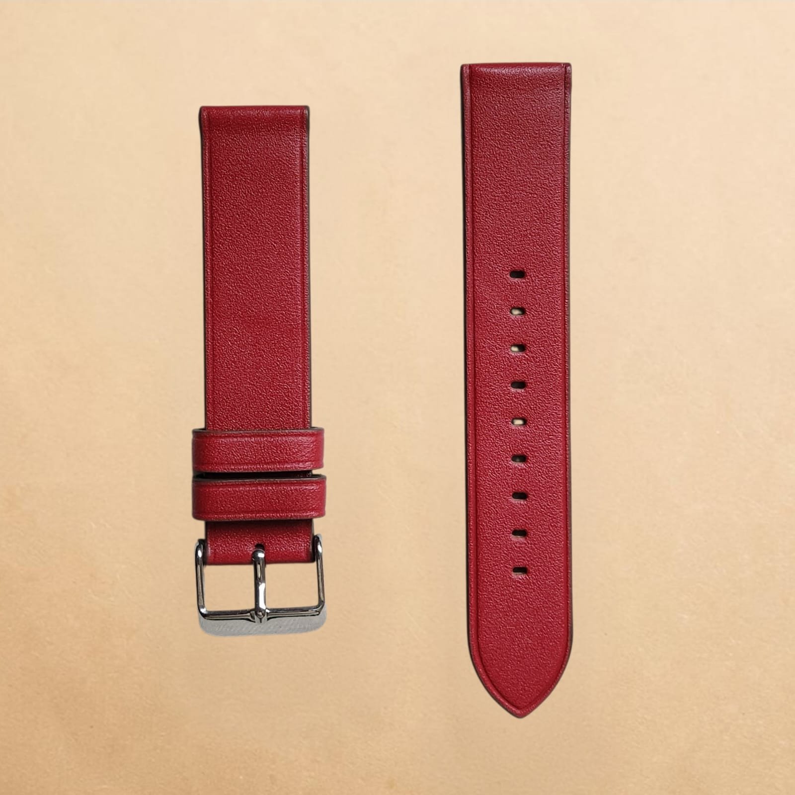 005 Coach New York Deep Red Genuine Leather 18mm Strap