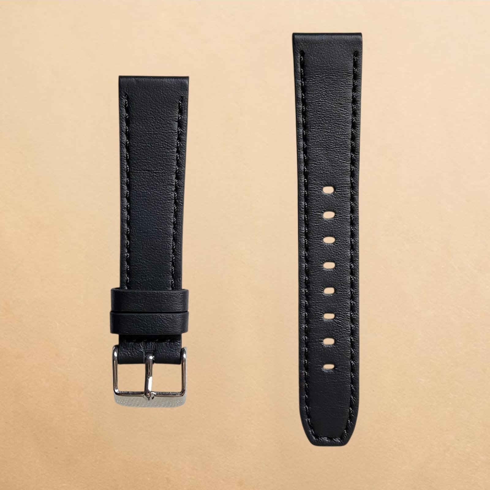 005 Movado Bold Premium Black Leather 18mm Strap
