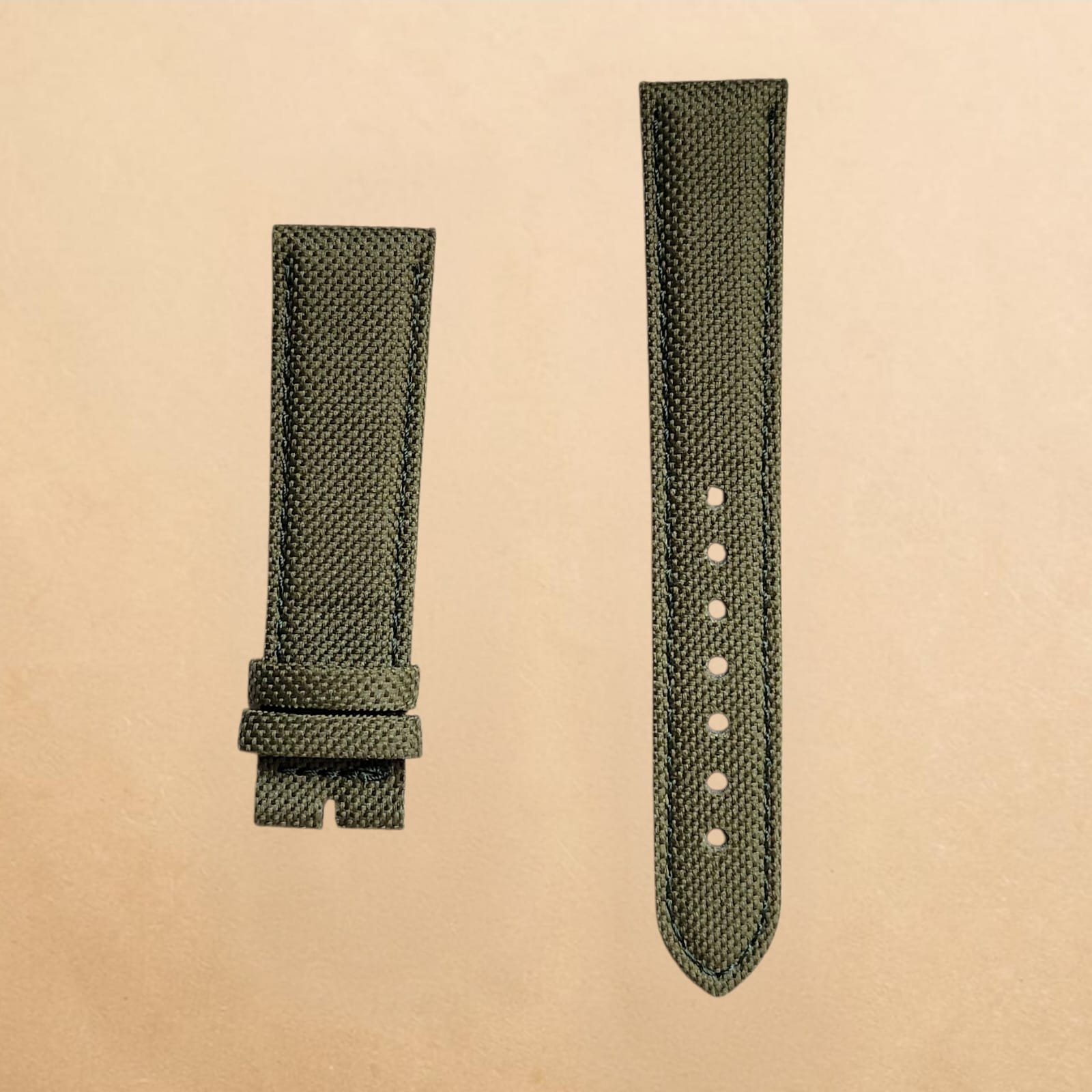 005 Premium Green Nylon Upper With Genuine Leather Back18mm Strap