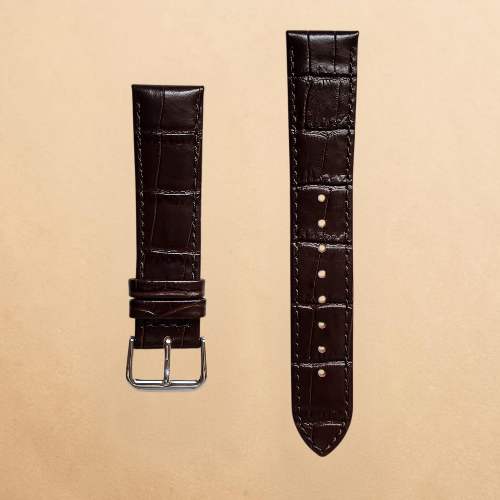 Dark Brown Leather 20mm Strap