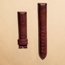 009 Premium Dark Brown Contrast Stitch Genuine Leather 20mm Strap