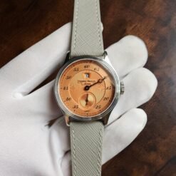 004 Merkur (Pierre Paulin) Jump Hour Salmon Dial Seagull ST17 Movement Inside