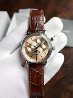 002 Timex Marlin Moon Phase Salmon Dial Watch