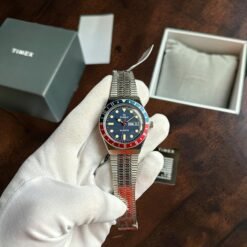 004 Timex Q 1979 Reissue 38mm Pepsi Bezel Watch